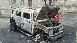 В Запорожье взорвали Hummer